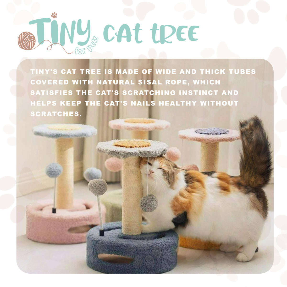 Flower Shaped Cat Tree with Sisal Post -  TINY for Pets
