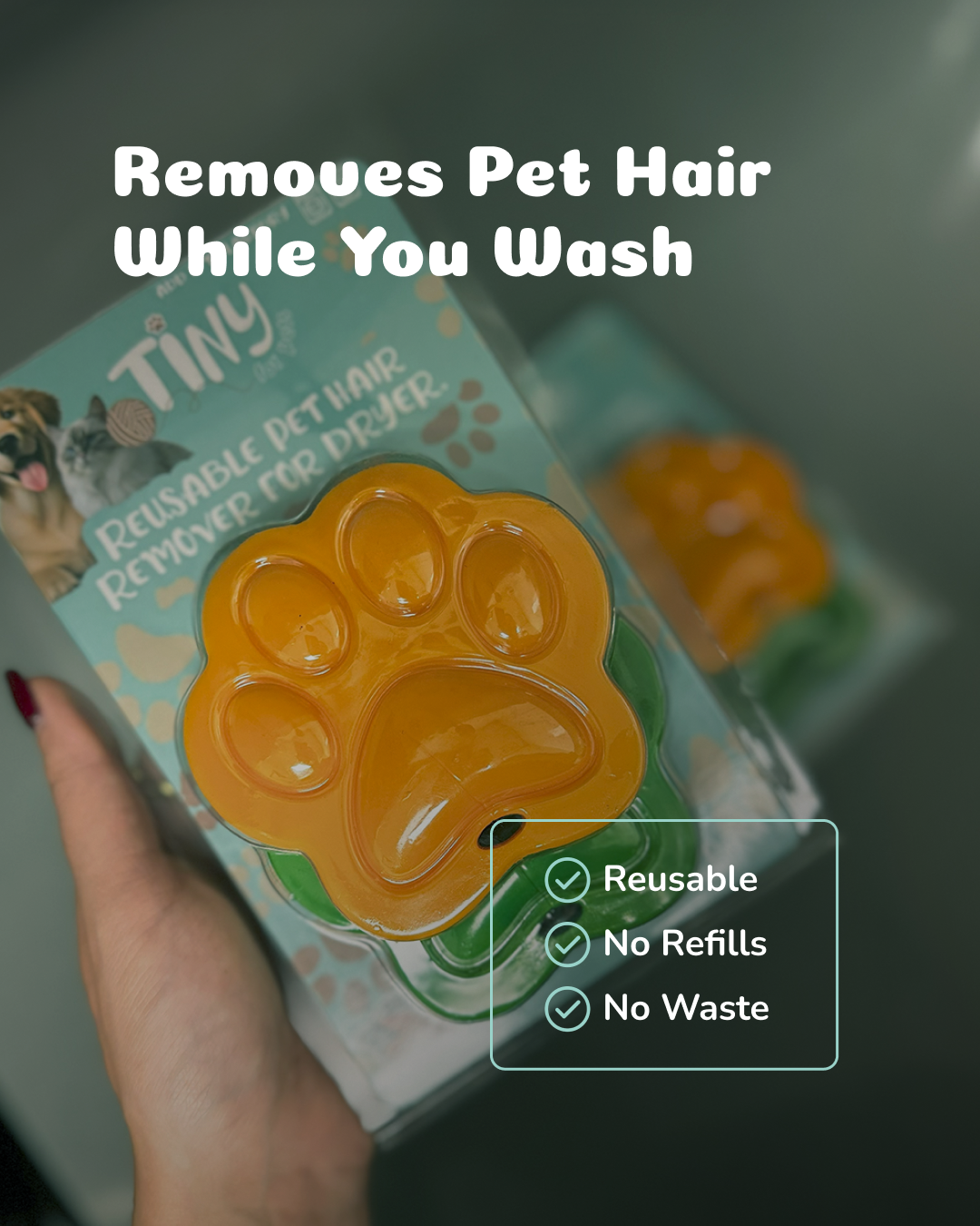 Cat & Dog Hair and Lint Remover for Washer & Dryer – Reusable, 2× Stronger, Safe on All Fabrics