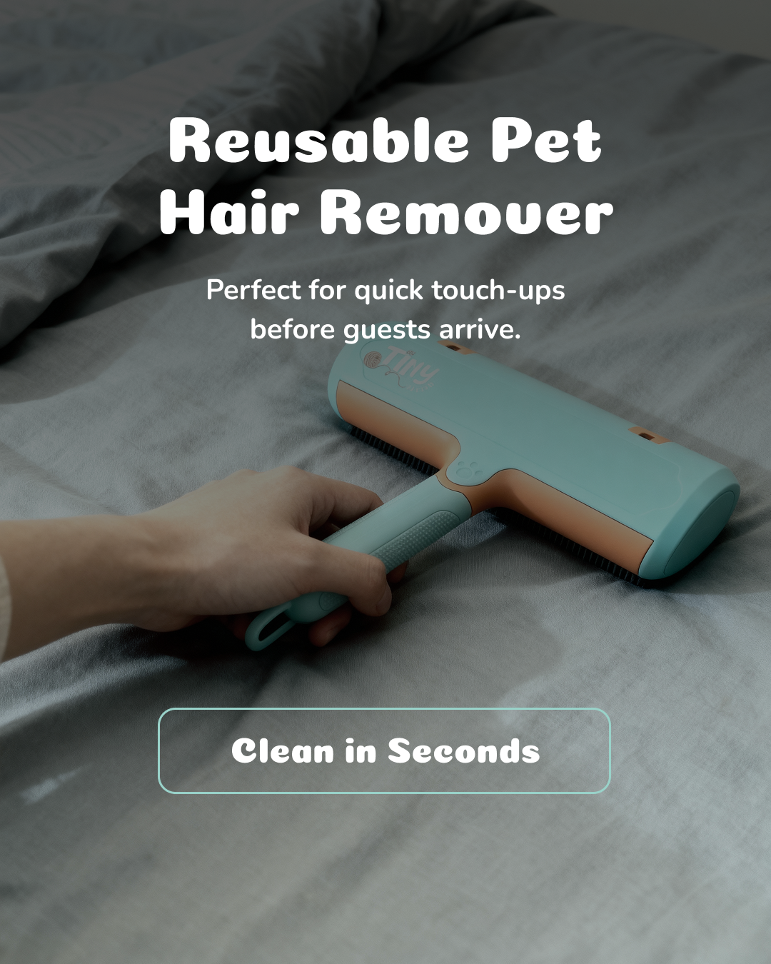 Reusable Pet Hair Remover Roller – No Adhesive, Multi-Surface, Self-Cleaning & Portable